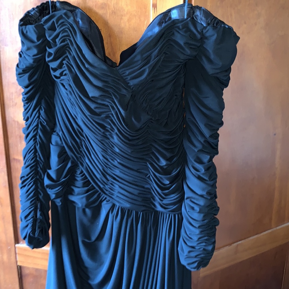 Vintage Victor Costa for Neiman Marcus Ruched Off Shoulder Dress - Picture 2 of 9